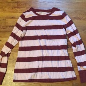 Tops - Pink and burgundy striped top Tops - Pink and burgundy striped top